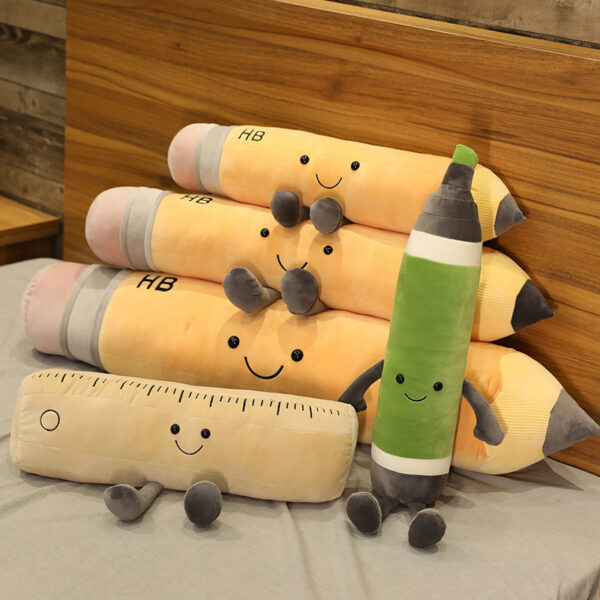 śmieszne poduszki pluszowe w kształcie przyborów szkolnych
